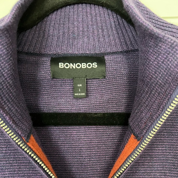 Bonobos 1/4 zip- size L slim fit. Purple. Like new - Picture 2 of 3
